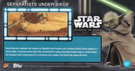 2016 Topps 3Di Star Wars: Attack of the Clones #37 Separatists Under Siege Back