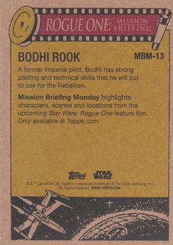 2016 Topps Star Wars Mission Briefing Monday #MBM-13 Bodhi Rook Back