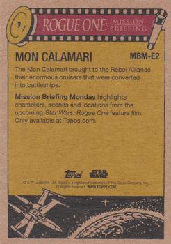 2016 Topps Star Wars Mission Briefing Monday #MBM-E2 Mon Calamari Back