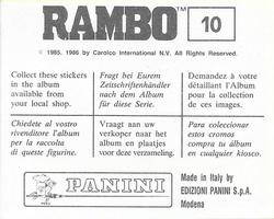 1986 Panini Rambo Stickers #10 Sticker 10 Back