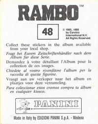 1986 Panini Rambo Stickers #48 Sticker 48 Back