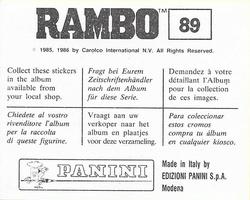 1986 Panini Rambo Stickers #89 Sticker 89 Back