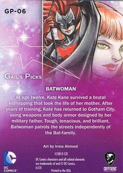 2013 Cryptozoic DC Comics: The Women of Legend - Gail's Pick Legendary Ladies #GP-06 Batwoman Back