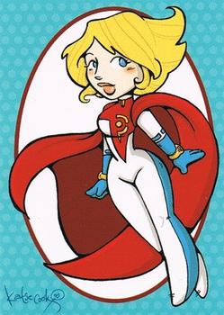 2013 Cryptozoic DC Comics: The Women of Legend - Katie Cook Stickers #KC-06 Power Girl Front