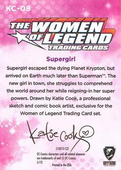 2013 Cryptozoic DC Comics: The Women of Legend - Katie Cook Stickers #KC-08 Supergirl Back