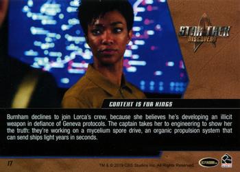 2019 Rittenhouse Star Trek Discovery Season One #17 Context is for Kings Back