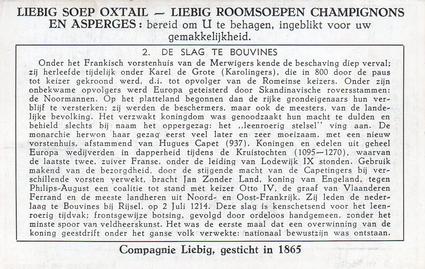 1955 Liebig Geschiedenis van Frankrijk (History of France) (Dutch Text) (F1615, S1629) #2 De slag te Bouvines Back