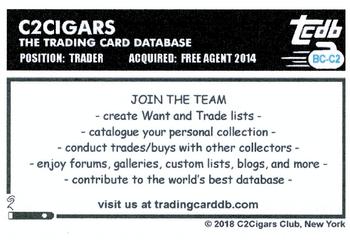 2018 C2Cigars TCDB Business Card #BC-C2 C2Cigars Back