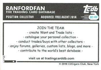 2018 C2Cigars TCDB Business Card #BC-RF ranfordfan Back