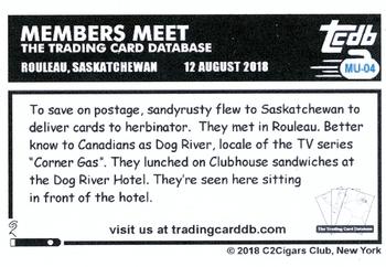 2018 C2Cigars TCDB Business Card - Meet-Ups #MU-04 herbinator / sandyrusty Back