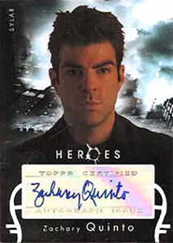 2008 Topps Heroes - Autographs #NNO Zachary Quinto Front