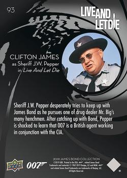 2019 Upper Deck James Bond Collection #93 Sheriff J.W. Pepper Back