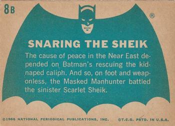 1966 Topps Batman Series B (Blue Bat Logo, Cowl Back) #8B Snaring the Sheik Back