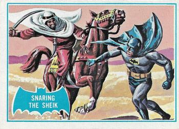 1966 Topps Batman Series B (Blue Bat Logo, Cowl Back) #8B Snaring the Sheik Front