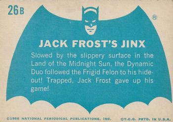 1966 Topps Batman Series B (Blue Bat Logo, Cowl Back) #26B Jack Frost's Jinx Back