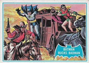 1966 Topps Batman Series B (Blue Bat Logo, Cowl Back) #31B Batman Bucks Badman Front