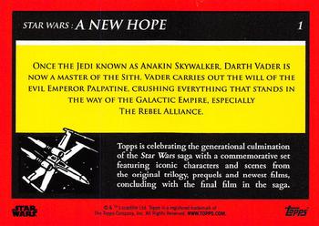 2018-19 Topps Star Wars Galactic Moments Countdown to Episode IX #1 Darth Vader Back