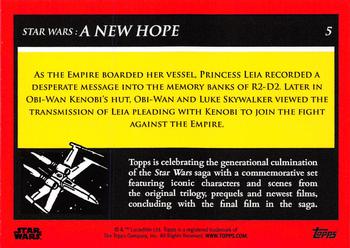 2018-19 Topps Star Wars Galactic Moments Countdown to Episode IX #5 Princess Leia's Plea Back