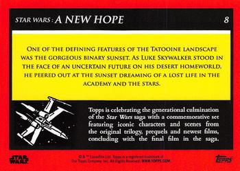 2018-19 Topps Star Wars Galactic Moments Countdown to Episode IX #8 The Binary Sunset Back