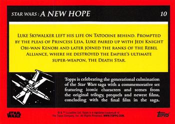 2018-19 Topps Star Wars Galactic Moments Countdown to Episode IX #10 Luke Skywalker Back