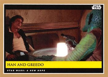 2018-19 Topps Star Wars Galactic Moments Countdown to Episode IX #11 Han and Greedo Front