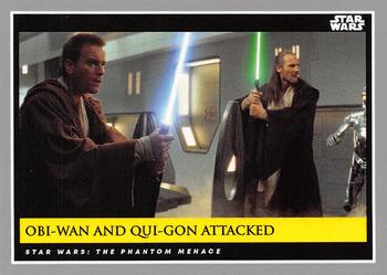 2018-19 Topps Star Wars Galactic Moments Countdown to Episode IX #56 Obi-Wan and Qui-Gon Attacked Front