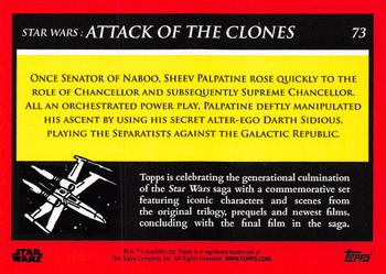 2018-19 Topps Star Wars Galactic Moments Countdown to Episode IX #73 Supreme Chancellor Palpatine Back