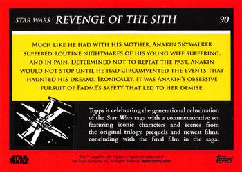 2018-19 Topps Star Wars Galactic Moments Countdown to Episode IX #90 Anakin's Vision of Padme Dying Back