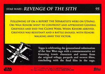 2018-19 Topps Star Wars Galactic Moments Countdown to Episode IX #95 Obi-Wan Kenobi Kills General Grevious Back