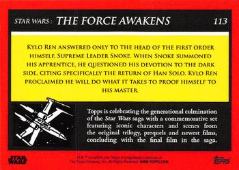 2018-19 Topps Star Wars Galactic Moments Countdown to Episode IX #113 Speaking With Supreme Leader Snoke Back