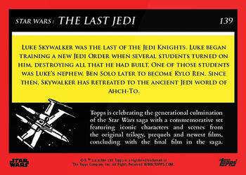2018-19 Topps Star Wars Galactic Moments Countdown to Episode IX #139 Luke Skywalker Back