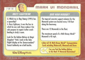 2006 Walt Disney World Transportation: Series One #7 Mark VI Monorail / Buzz Lightyear Back