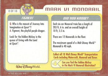 2006 Walt Disney World Transportation: Series One #8 Mark VI Monorail / Figment Back