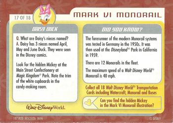 2006 Walt Disney World Transportation: Series One #17 Mark VI Monorail / Daisy Duck Back