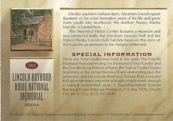 1998 National Parks Collection 2nd Edition #162 Lincoln Boyhood Home Back