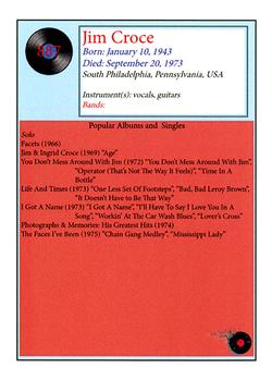 2018-20 J2 Cards Classic Rock #887 Jim Croce Back