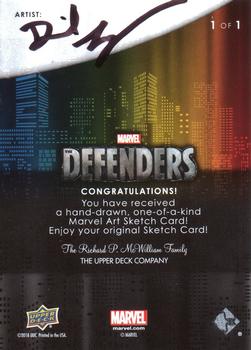 2018 Upper Deck Marvel's The Defenders - Sketch Artist #NNO Daniel Logan Back