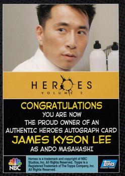 2008 Topps Heroes Volume 2 - Autographs #NNO James Kyson Lee Back