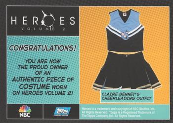 2008 Topps Heroes Volume 2 - Show Worn Costumes #NNO Claire Bennet Back