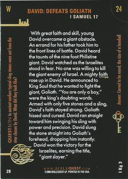2007 BibleQuest #NNO David: Defeats Goliath Back