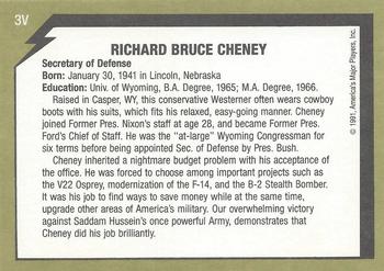 1991 America's Major Players Desert Storm Weapon Profiles Victory Edition #3V Secretary Cheney Back