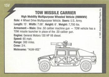 1991 America's Major Players Desert Storm Weapon Profiles Victory Edition #15V TOW Missile Carrier Back