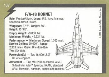 1991 America's Major Players Desert Storm Weapon Profiles Victory Edition #16V F/A-18 Hornet Back