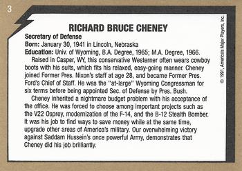 1991 America's Major Players Desert Storm Weapon Profiles #3 Secretary Cheney Back