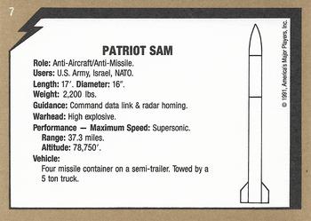 1991 America's Major Players Desert Storm Weapon Profiles #7 Patriot SAM Back