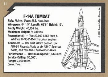 1991 America's Major Players Desert Storm Weapon Profiles #11 F-14A Tomcat Back