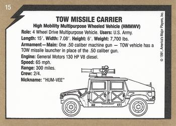 1991 America's Major Players Desert Storm Weapon Profiles #15 TOW Missile Carrier Back