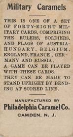1914 Philadelphia Caramel Military Caramels (E5) #NNO Emperor William Germany Back