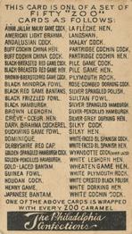 1907 Philadelphia Caramel Zoo Cards: Game Fowls (E31) #NNO Black Frizzled Fowl Back