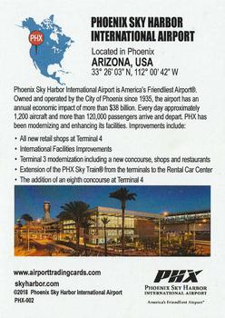 2014-23 North American Airports Collectors Series (NAACS) #PHX-002 Phoenix Sky Harbor International Airport (PHX) Back